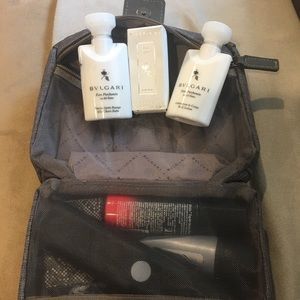 New and unused BVLGARI perfume set + toiletry bag